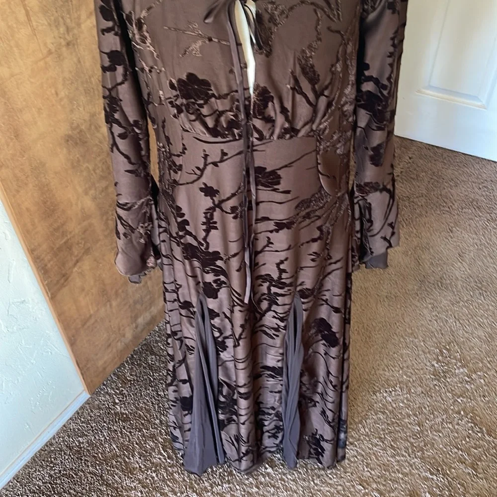 EARTHBOUND Dark Brown Floral Pattern 
Maxi Dress - Picture 15 of 16